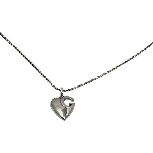 Authentic Gucci Sterling Silver Heart Necklace – 16" | Gift-Ready Elegance - Picture 7 of 8